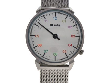 Kulte Ku15-0010 Silver Rainbow Stainless Steel Mesh Bracelet Watch By Kulte For Unisex - 1 Pc Watch  1 Pc For Cheap