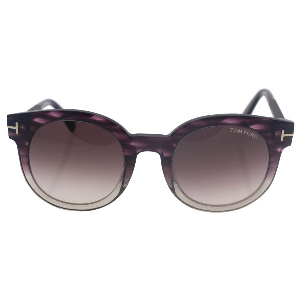 Tom Ford Sunglasses - Janina   Frame: Crystal Purple Stripe and Clear Lens: Violet Gradient-TF043583T Sale