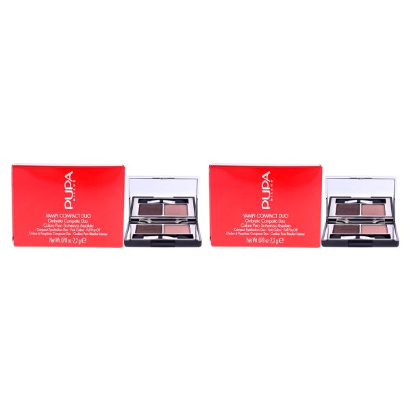 Vamp! Compact Duo Eyeshadow - 004 Bronze Amber by Pupa Milano for Women - 0.078 oz Eye Shadow - Pack of 2 Online now