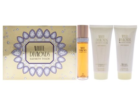 White Diamonds by Elizabeth Taylor for Women - 3 pc Gift Set 3.3oz EDT Spray, 3.3oz body lotion, 3.3oz body wash Online now