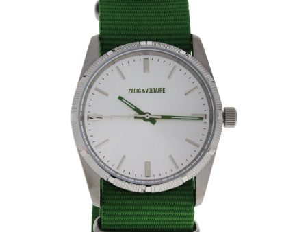 ZVF212 Fusion - Silver Green Nylon Strap Watch by Zadig & Voltaire for Unisex - 1 Pc Watch For Discount