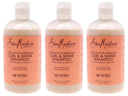 Coconut and Hibiscus Curl Shine Shampoo by Shea Moisture for Unisex - 13 oz Shampoo - Pack of 3 Online now