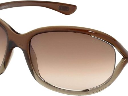 Tom Ford 0008 50f Brown Gradient Jennifer Butterfly Sunglasses Lens Category 3, 61mm Online now