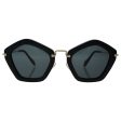 Miu Miu MU04QS Cat Eye Sunglasses (Black Crystal with Gold) Online Hot Sale