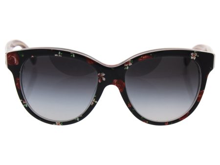 Dolce & Gabbana Unisex DG4176 Sunglasses Rose Flowers On Black   Grey Gradient 49mm For Discount