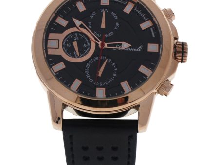 Antoneli Ag0064-03 Rose Gold black Leather Strap Watch By Antoneli For Men - 1 Pc Watch  1 Pc Online now